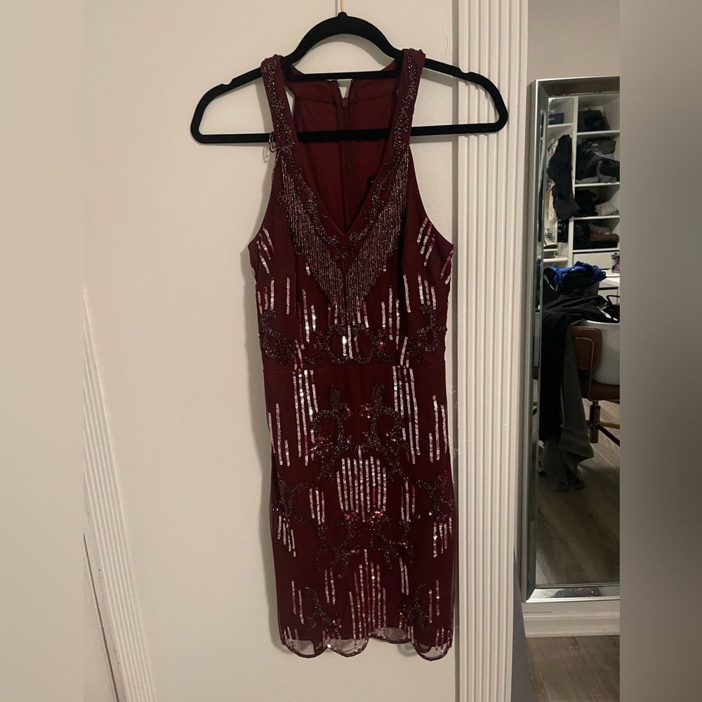 Aidan Mattox gorgeous burgundy dress